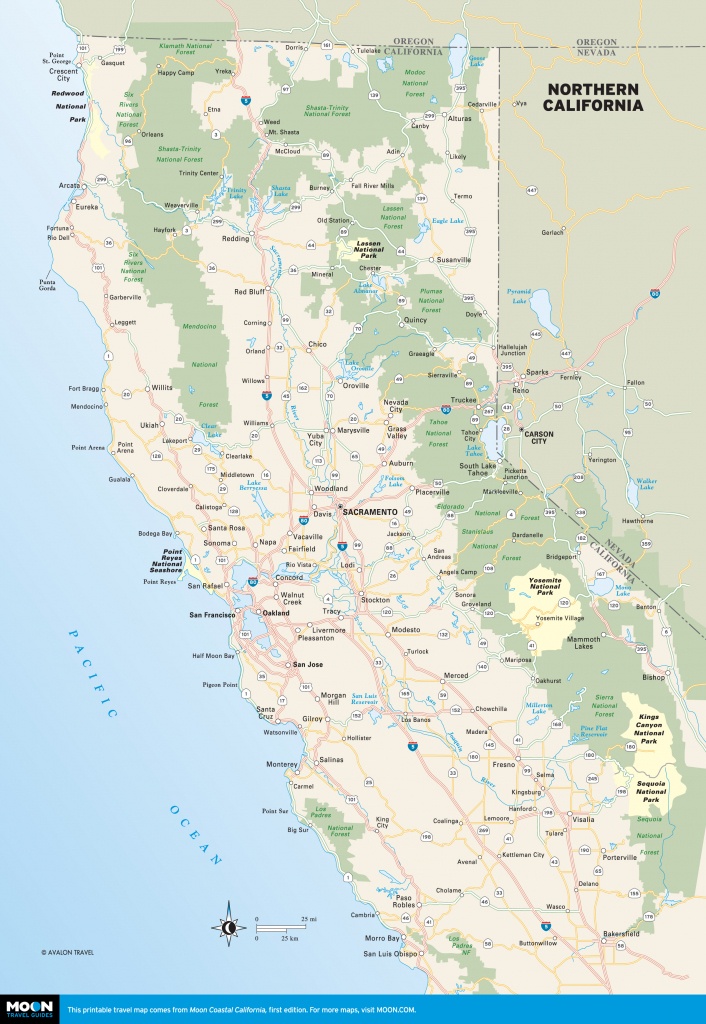 Printable Travel Maps Of Coastal California Moon Com Within Map - Map Of California Coast North Of San Francisco