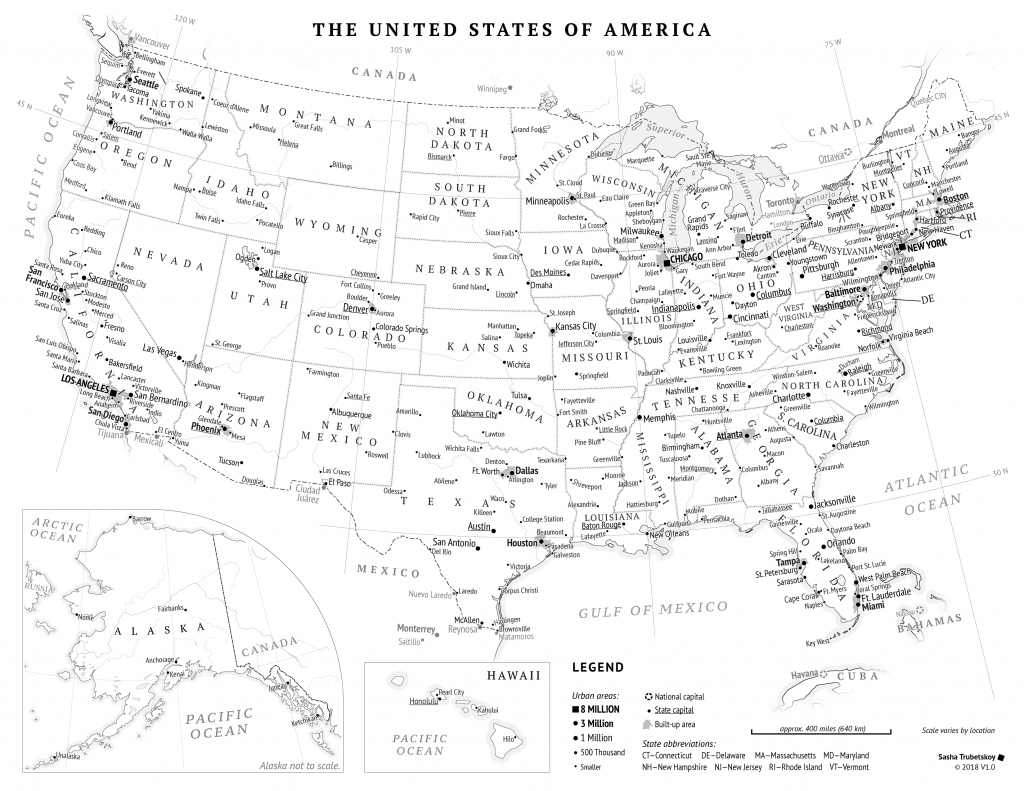 Printable United States Map – Sasha Trubetskoy - Printable Usa Map With Cities