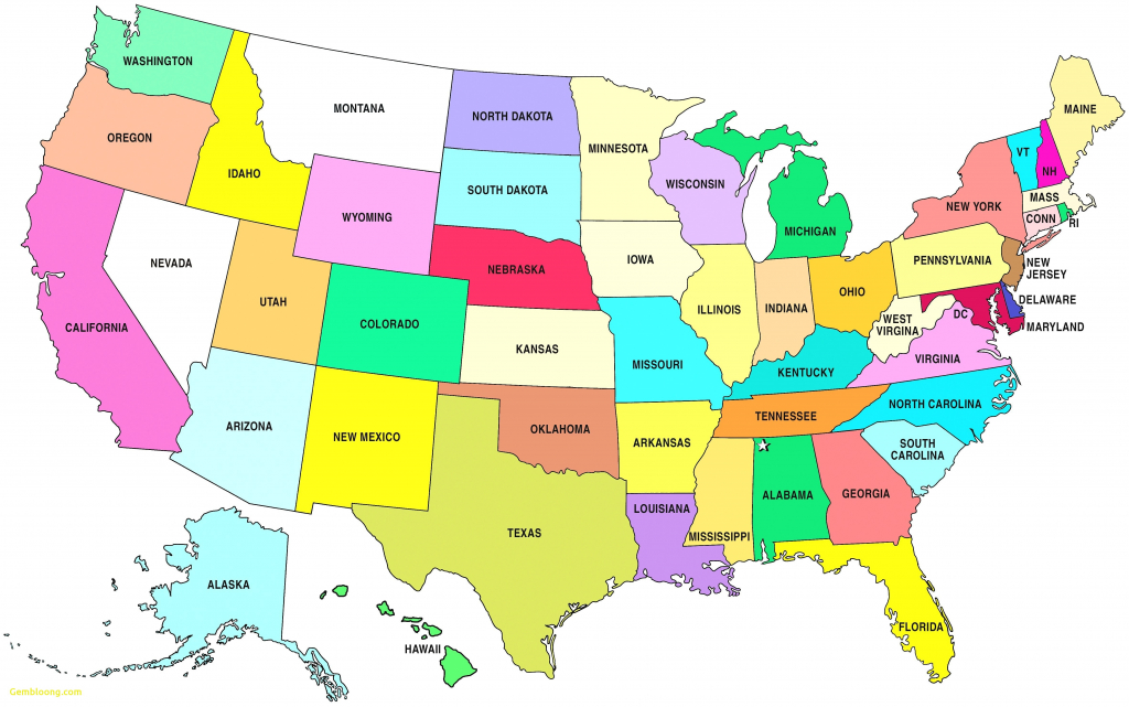 Printable Us Map Full Page | Sitedesignco - Printable Usa Map With States