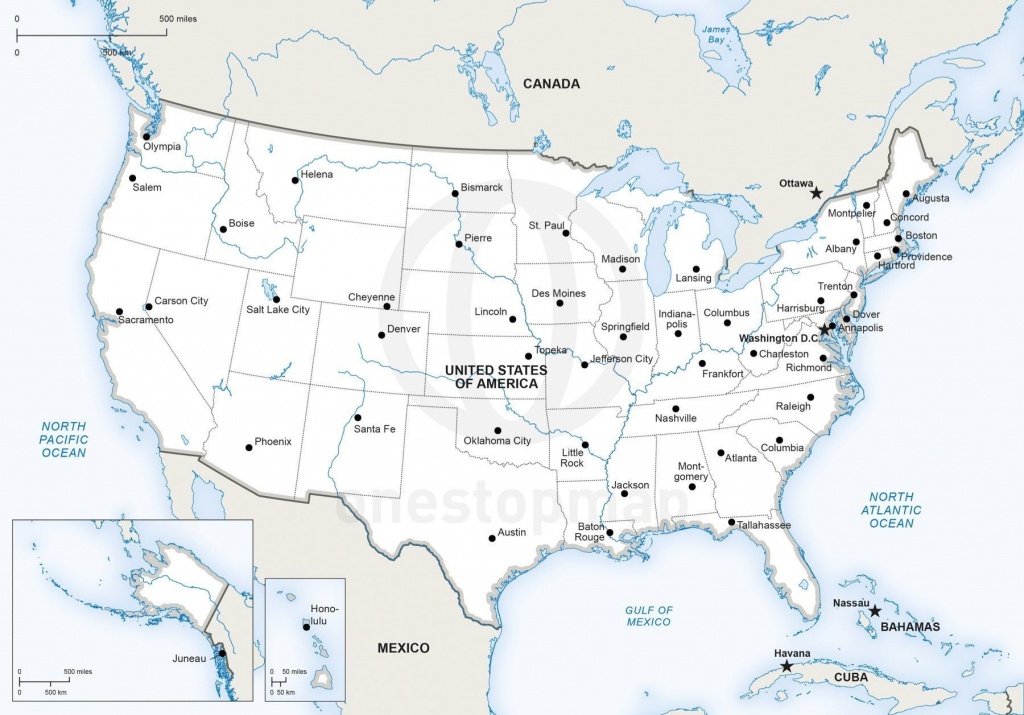 Printable Us Map With Major Cities And Travel Information | Download - Printable Usa Map With States And Cities