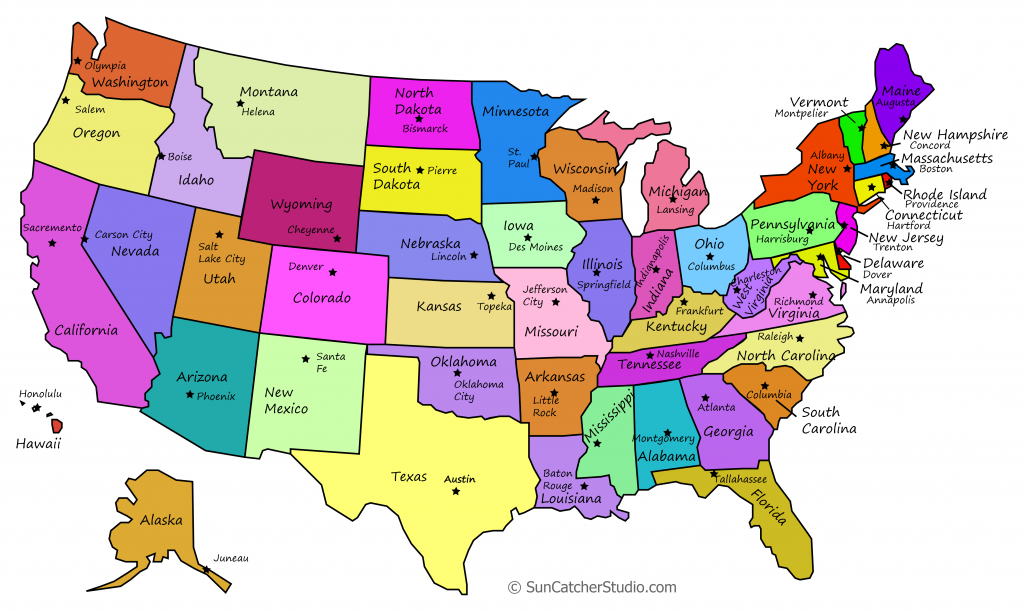 Printable Us Maps With States (Outlines Of America - United States) - United States Map With States And Capitals Printable