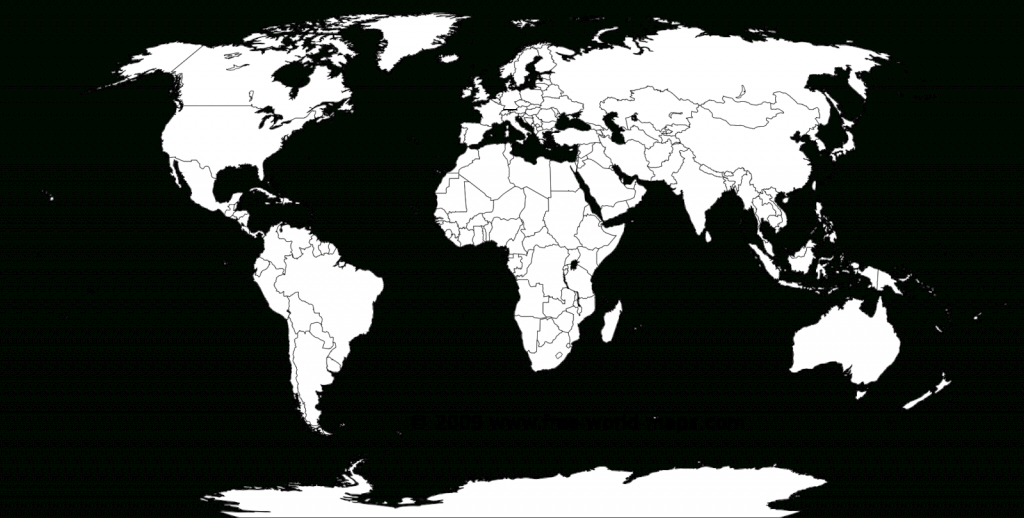 Printable White-Transparent Political Blank World Map C3 | Free - Free Printable World Map