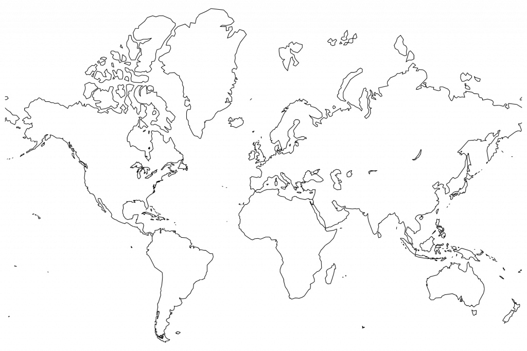 Printable World Maps In Black And White And Travel Information - Large Printable World Map Outline