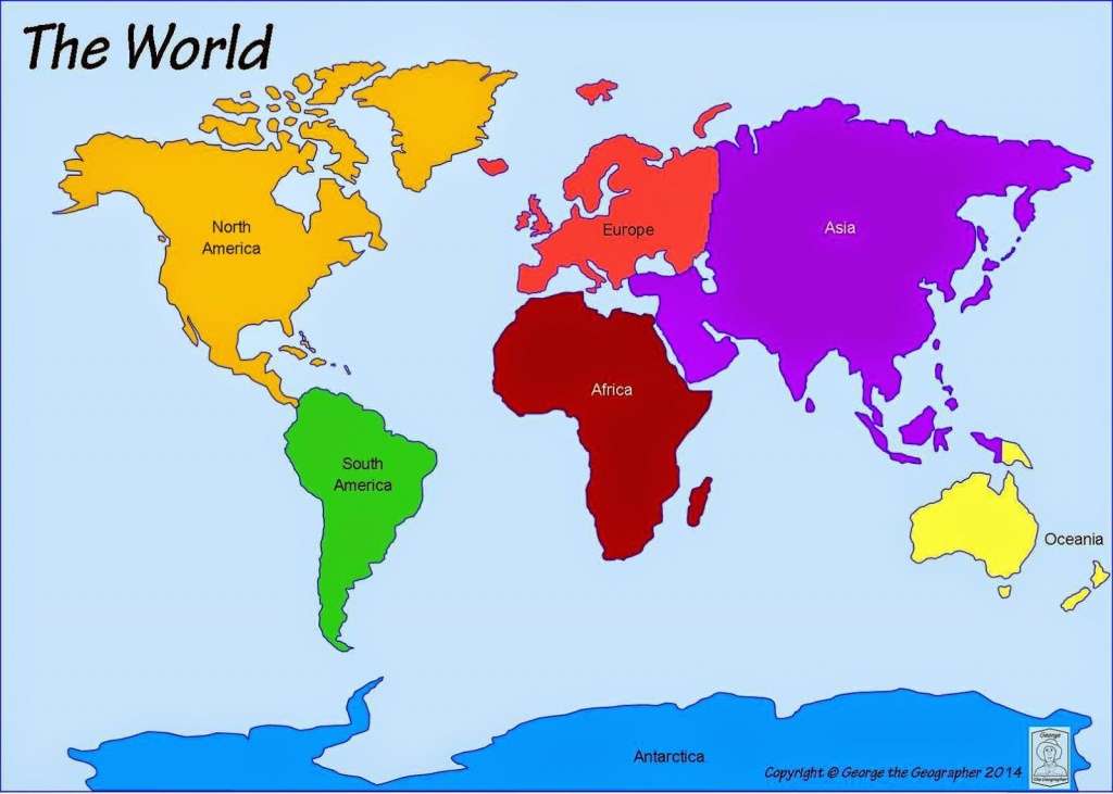 Printable+World+Map+7+Continents | Computer Lab | World Map - Seven Continents Map Printable