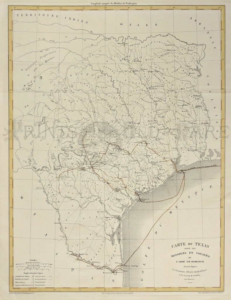 Prints Old &amp;amp; Rare - Texas - Antique Maps &amp;amp; Prints - Vintage Texas Map Framed