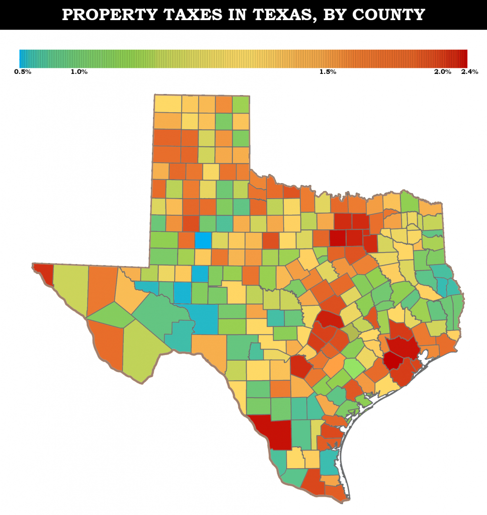 Property Taxes In Texas | Maps - Texas Property Tax Map