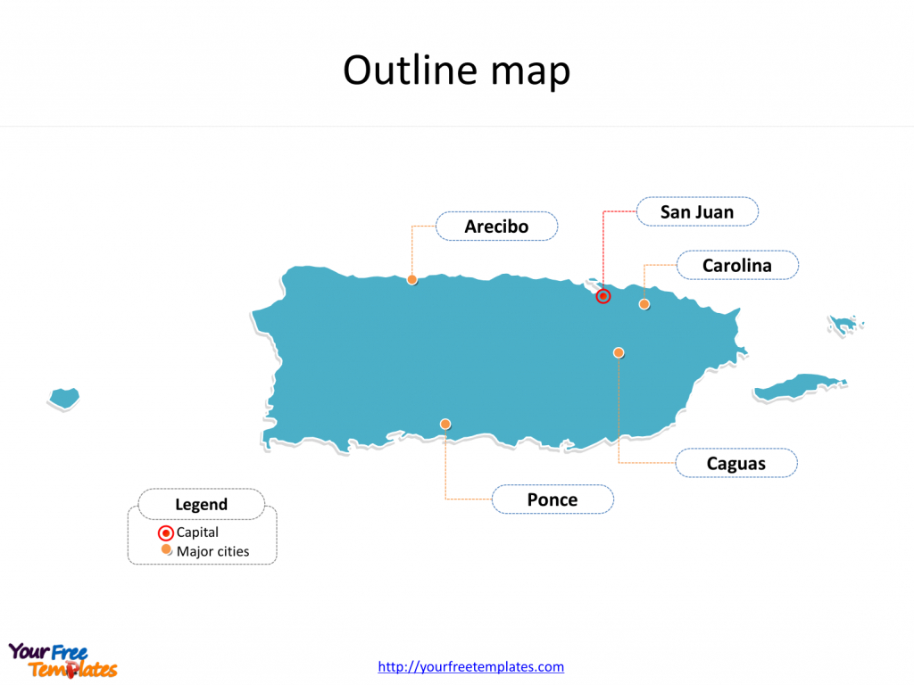 Puerto Rico Map Download - Free Powerpoint Templates - Outline Map Of Puerto Rico Printable