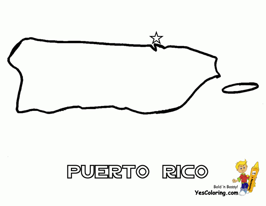 Puerto Rico Map Picture You Can Print Out At Yescoloring. | Free - Outline Map Of Puerto Rico Printable