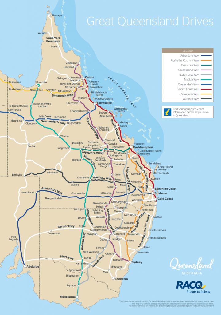 Queensland Drive Maps | Outback Queensland - Printable Map Of Queensland