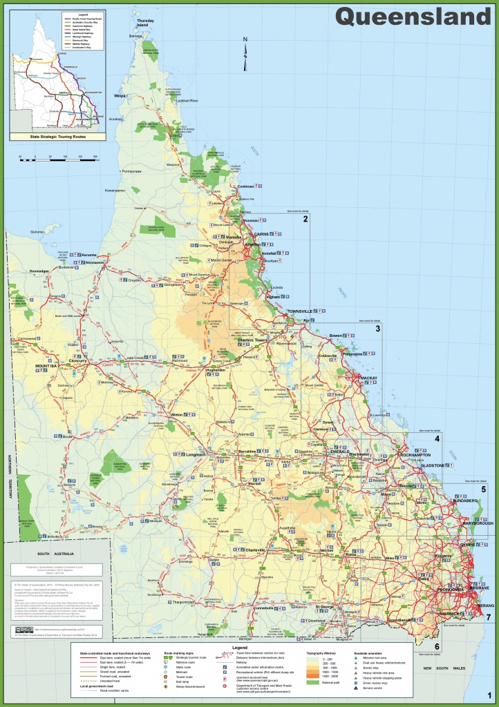 Queensland Tourist Map - Queensland Road Maps Printable