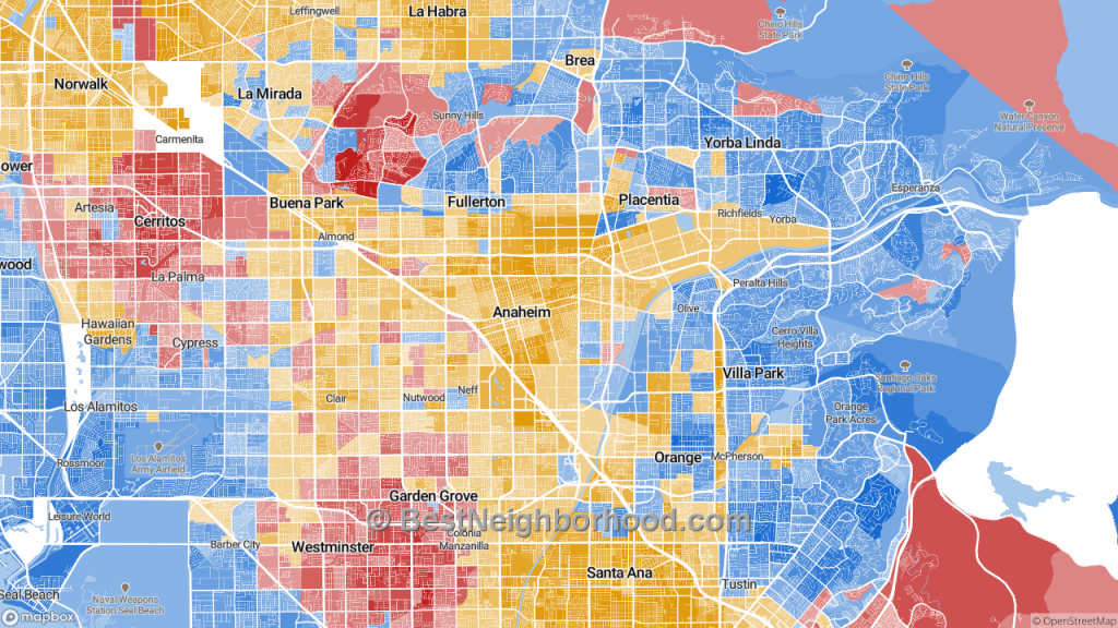 Race Map For Anaheim, Ca And Racial Diversity Data - Map Showing Anaheim California