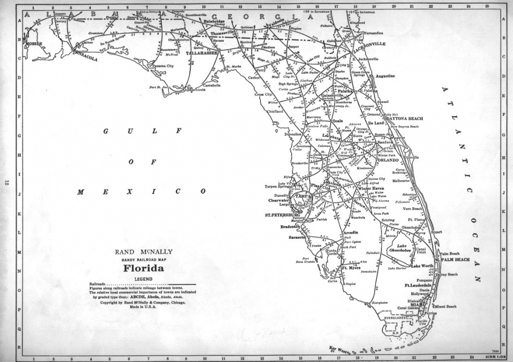 Railroad Map Of Florida From 1948Rand Mcnally : Mapporn - Florida Railroad Map