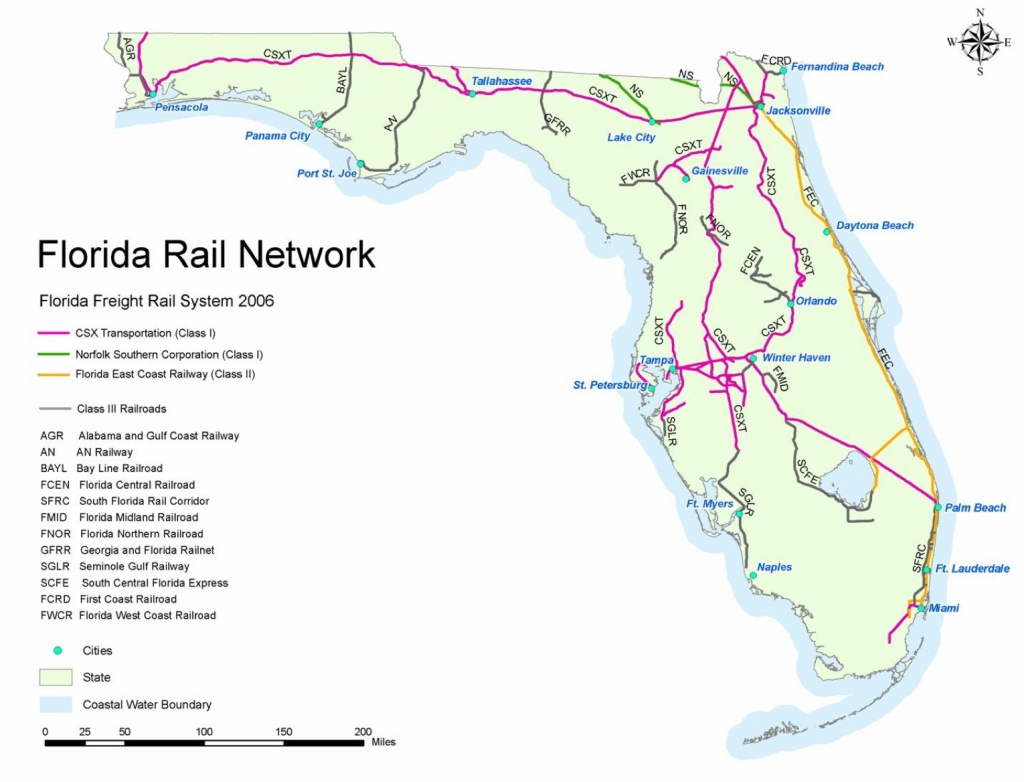 Florida Rail Map And Travel Information | Download Free Florida Rail ...