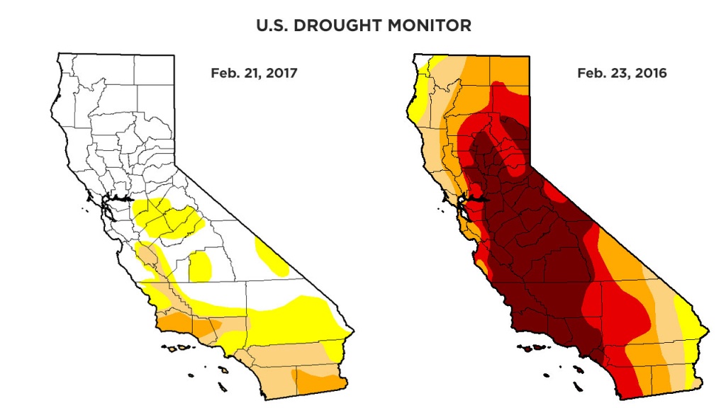 Rainy Season Helps Get California Out Of Extreme Drought Category - California Drought Map