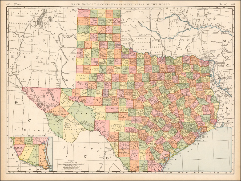 Rand Mcnally &amp;amp; Company&amp;#039;s Indexed Atlas Of The World Map Of Texas - Rand Mcnally Texas Road Map