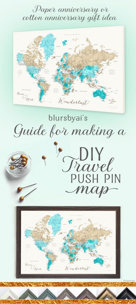 Really Nice Canvas Push Pin Map. Printables With Links And Coupon - Printable Map With Pins