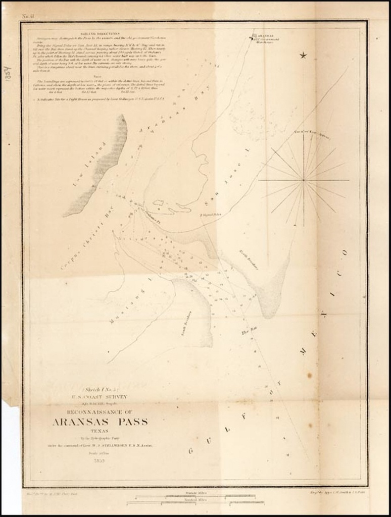 Reconnaissance Of Aransas Pass Texas . . . 1853 - Barry Lawrence - Map Of Aransas Pass Texas