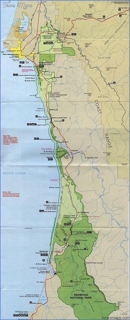 Redwood National Park Map California - Toursmaps ® - California Redwood Parks Map
