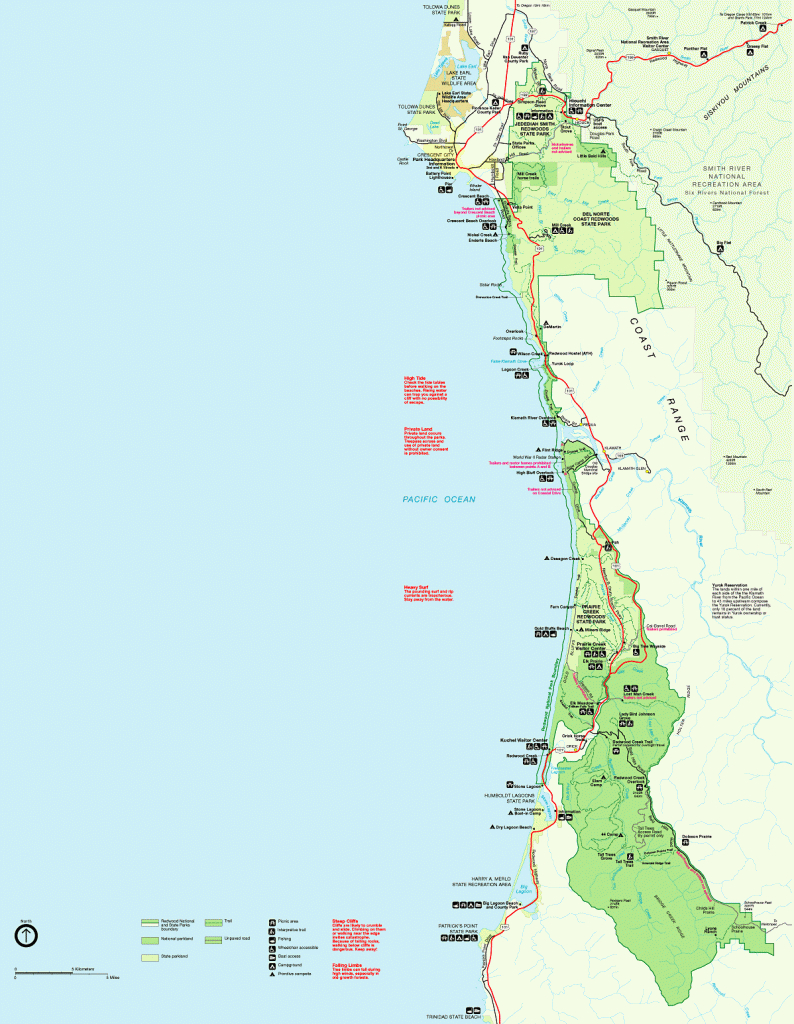Redwood National Park Map, Redwood State Park California, Redwood Park - California Redwood Parks Map