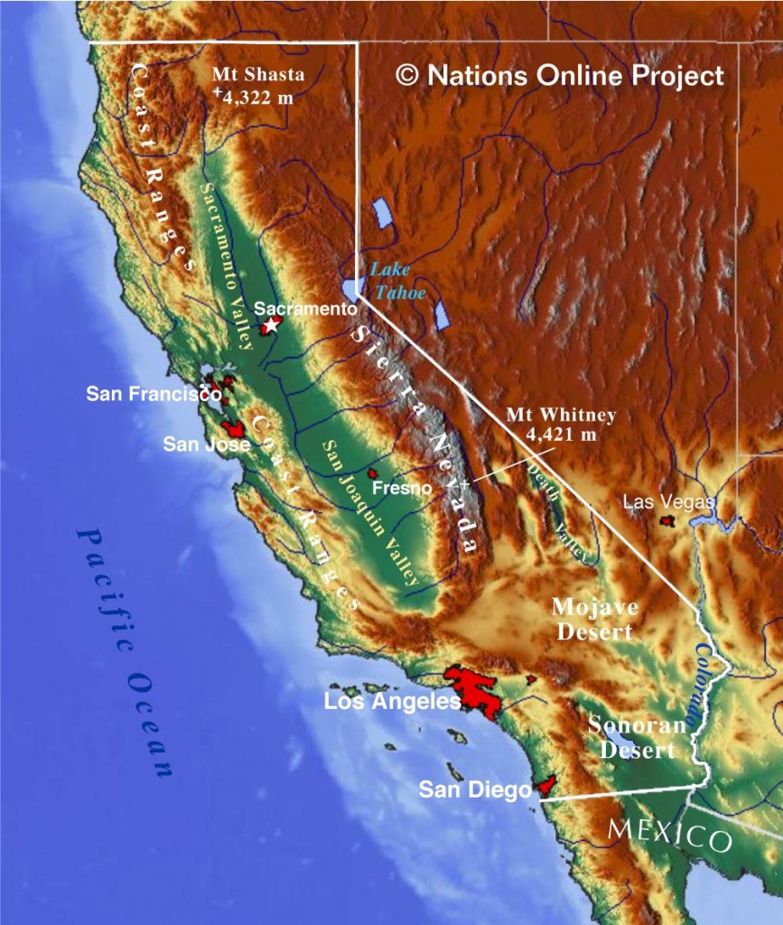 Reference Maps Of California, Usa - Nations Online Project - Show Map Of California