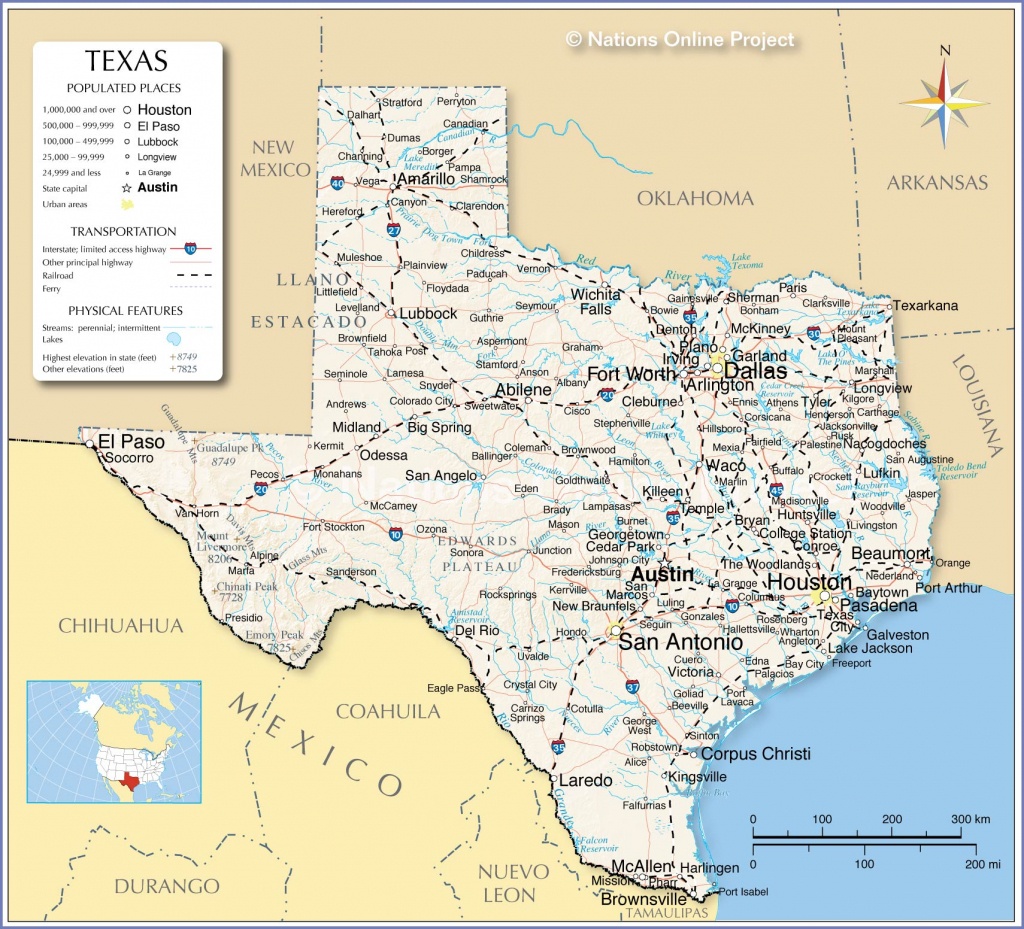 Reference Maps Of Texas, Usa - Nations Online Project - Snyder Texas Map