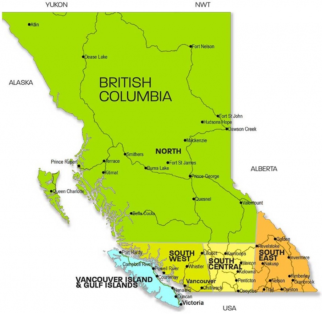 Regional Map Of Bc | Bc Touring Council - Printable Map Of Bc