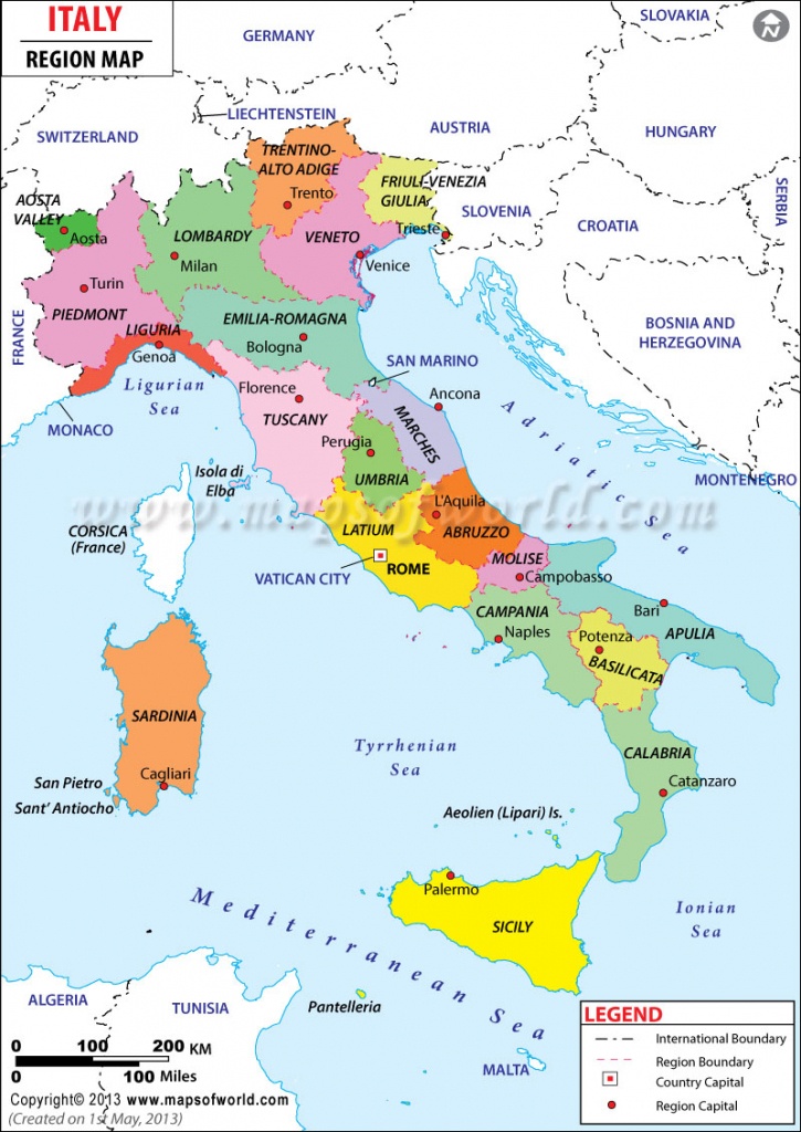 Regions Of Italy | Map Of Italy Regions - Maps Of World - Printable Map Of Italy With Regions