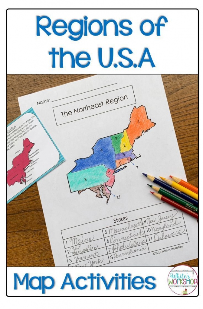 Regions Of The United States Map Activities | My 4Th Grade Favorites - 5 Regions Of The United States Printable Map
