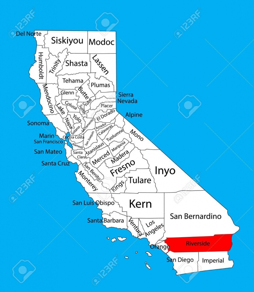 Riverside County (California, United States Of America) Vector.. - Riverside California Map
