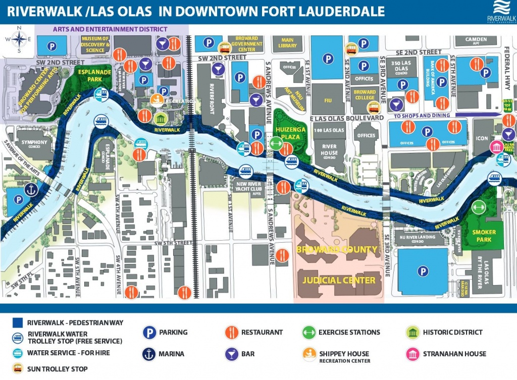 Riverwalk/las Olas In Downtown Fort Lauderdale | April Break In 2019 - Street Map Of Fort Lauderdale Florida