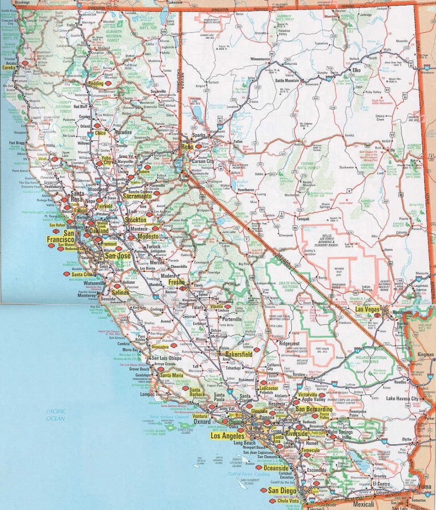 Road Map Of California Map With Cities California Nevada Map Image - Map Of California And Nevada