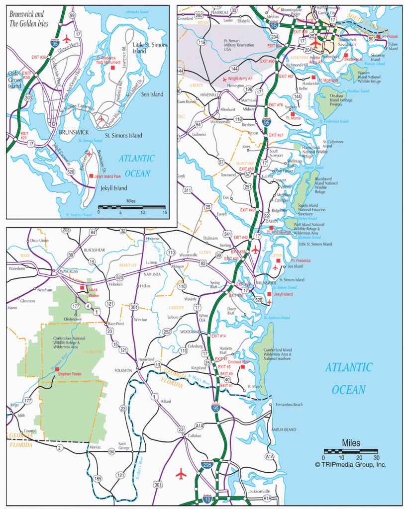 Road Map Of Georgia And Florida Georgia Coast Map – Secretmuseum - Road Map Of Georgia And Florida