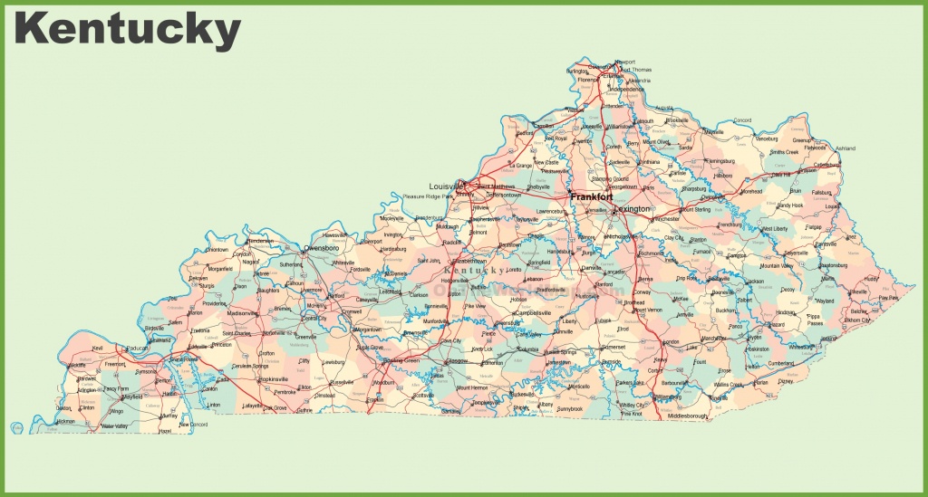 Road Map Of Kentucky With Cities - Printable Map Of Kentucky