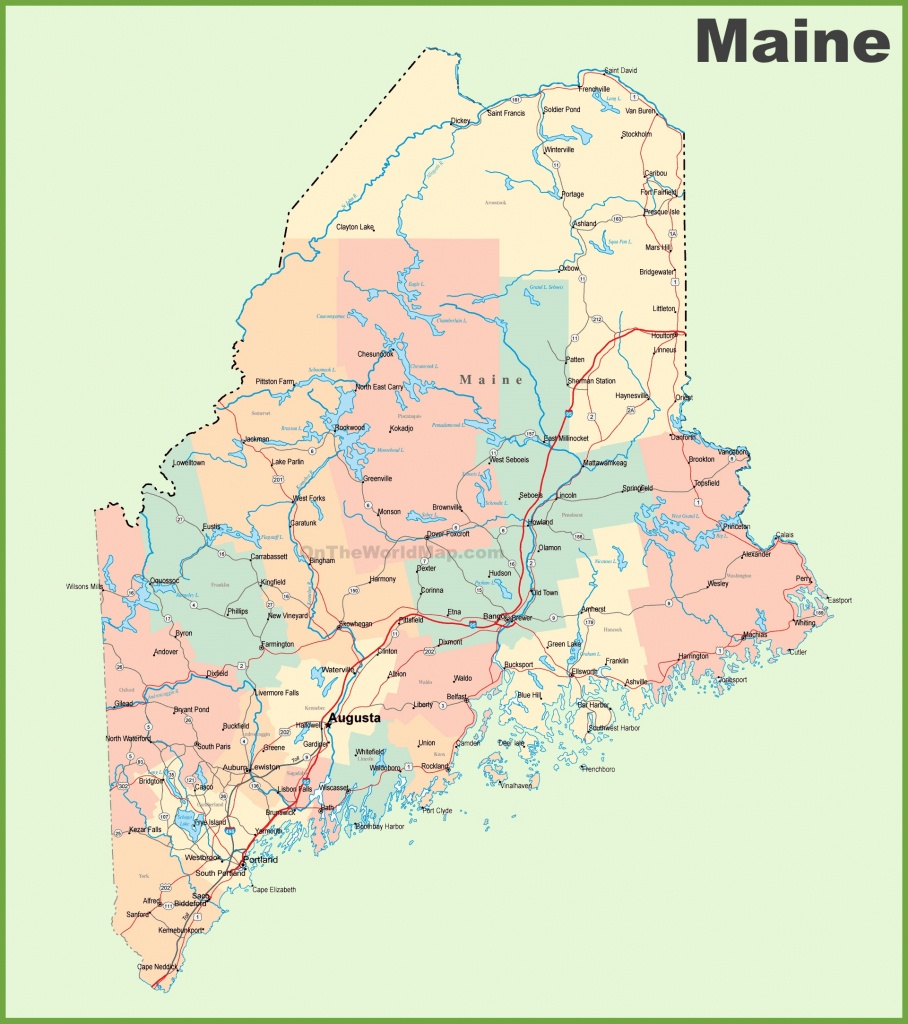 Road Map Of Maine With Cities Printable Road Map Of Maine 