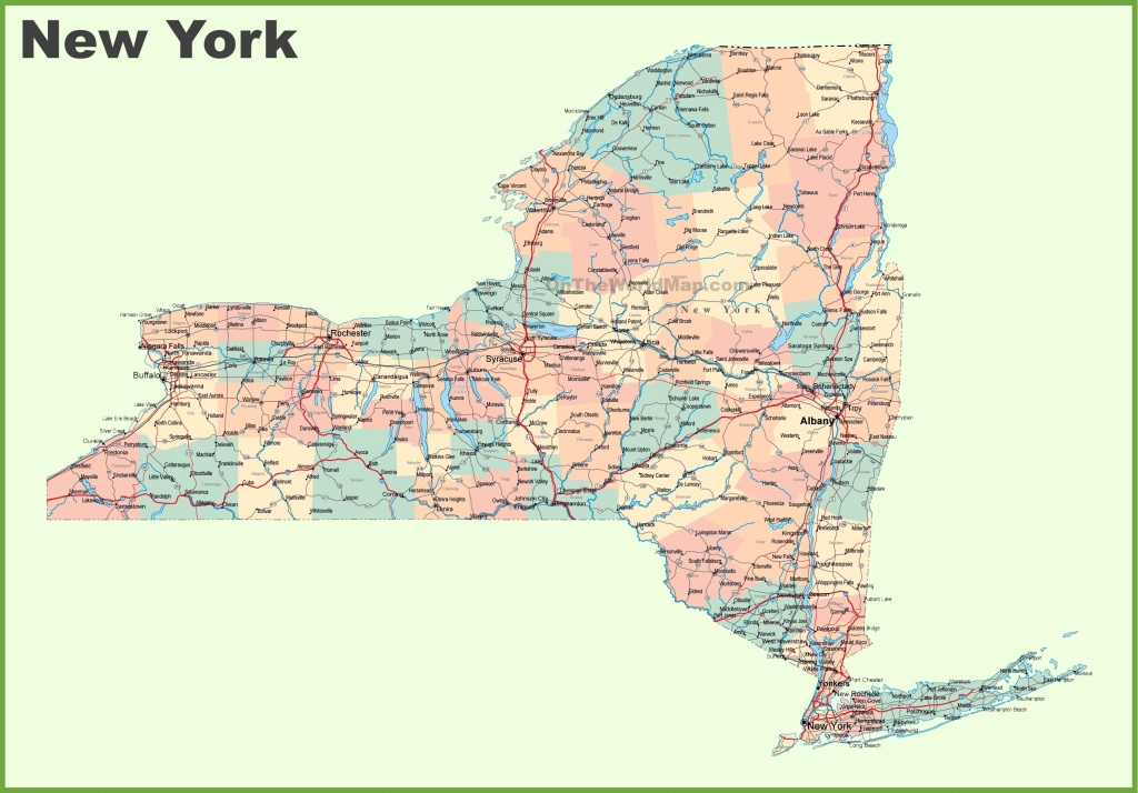 Road Map Of New York With Cities - Road Map Of New York State Printable