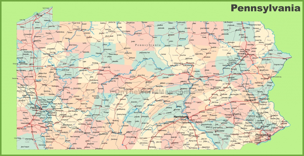 Road Map Of Pennsylvania With Cities - Pa County Map Printable