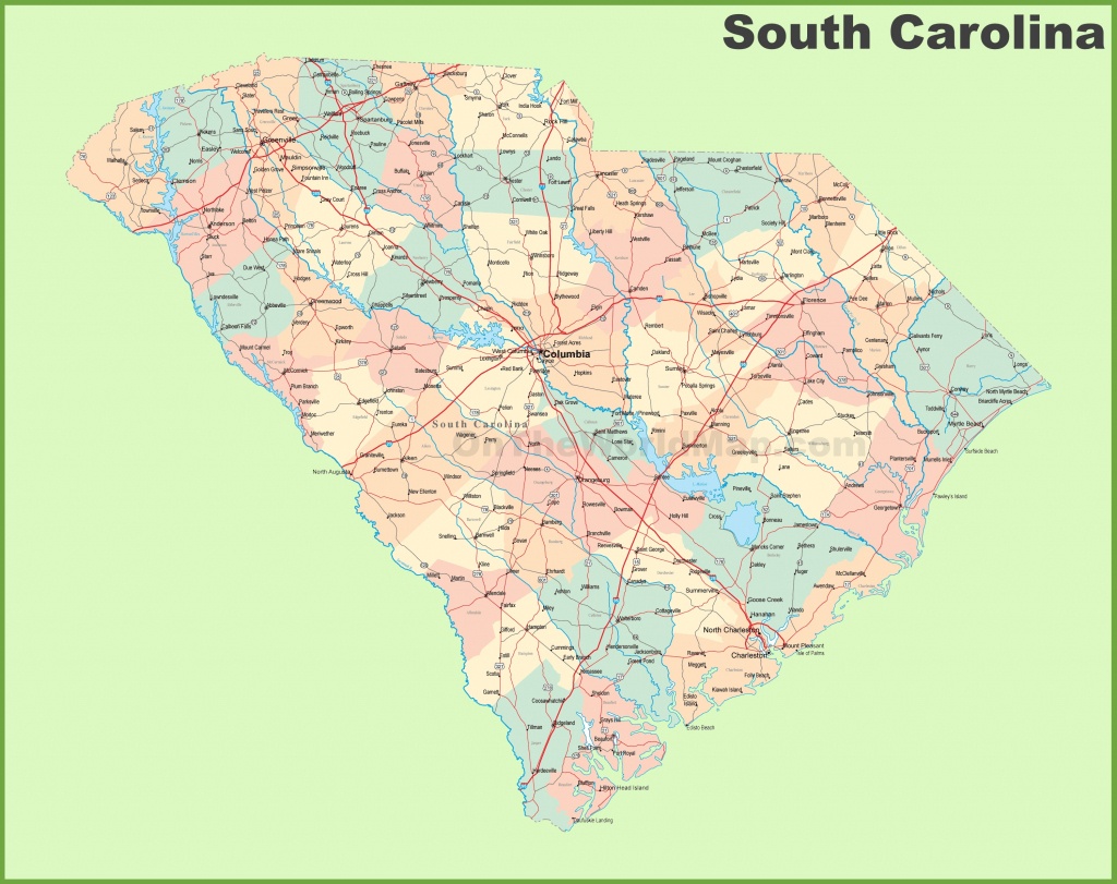 Road Map Of South Carolina With Cities - Printable Map Of South Carolina