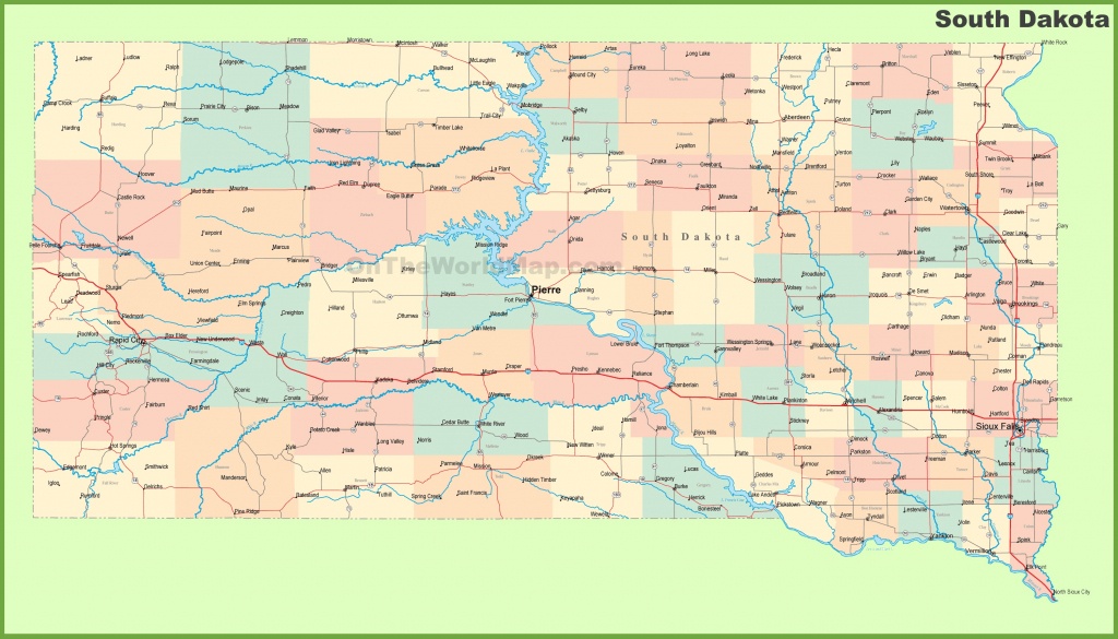Road Map Of South Dakota With Cities - Printable Map Of South Dakota