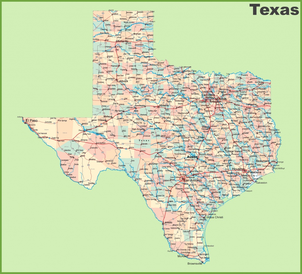 Road Map Of Texas With Cities - Map Of Texas Highways And Interstates