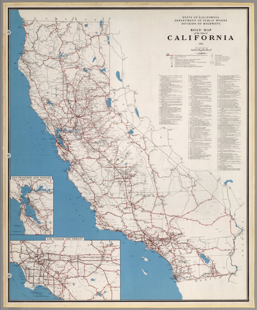 Road Map Of The State Of California, 1955. - David Rumsey Historical - Highway 41 California Map