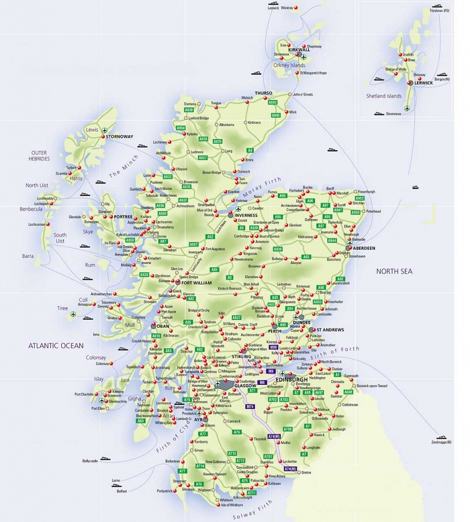 Roadmap Of Scotland – Scotland Info Guide - Printable Road Map Of Scotland