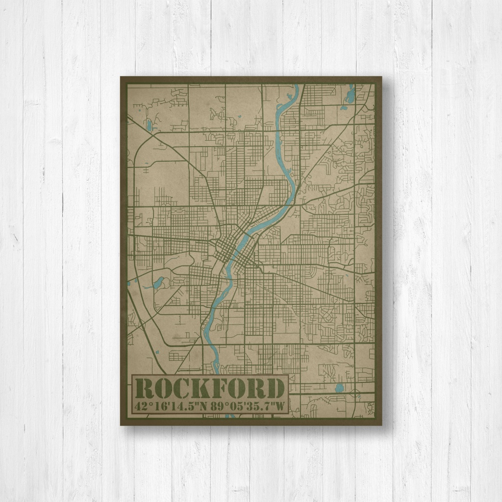 Rockford Illinois City Street Map Print, Map Of Rockford Illinois - Printable Map Of Rockford Il