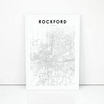 Rockford Map Print Illinois Il Usa Map Art Poster City | Etsy   Printable Map Of Rockford Il