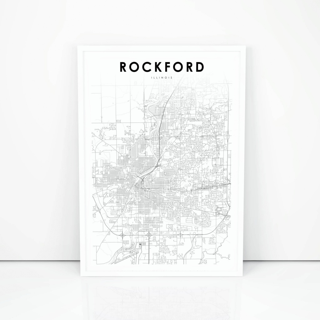 Rockford Map Print Illinois Il Usa Map Art Poster City | Etsy - Printable Map Of Rockford Il