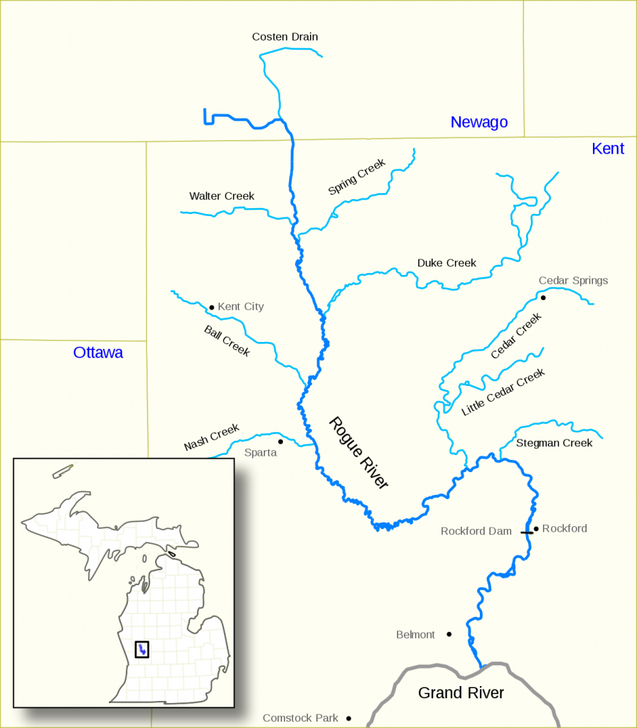 Rogue River (Michigan) - Wikipedia - Michigan River Map Printable