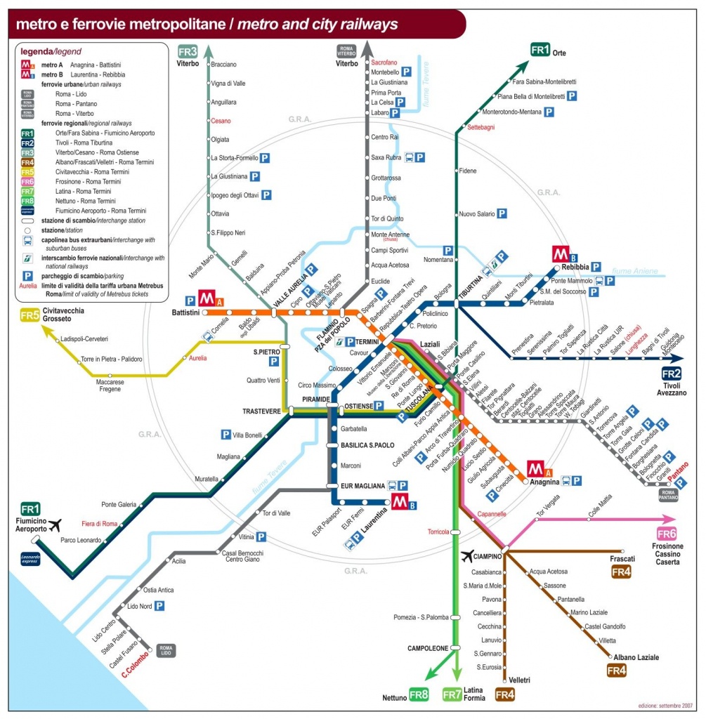 Rome Public Transport Map Maps Rome Map Rome Subway Map Printable Rome Metro Map 