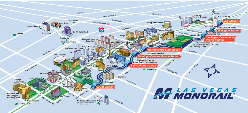 Route Map | Las Vegas Monorail - Printable Las Vegas Strip Map 2017