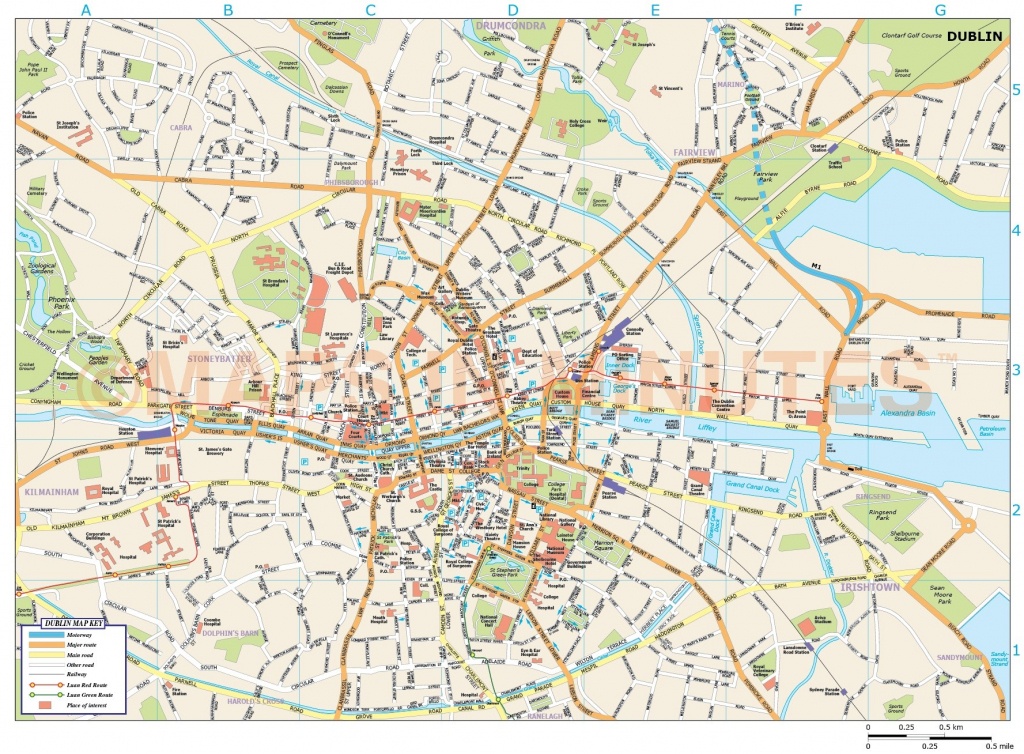 Royalty Free Dublin City Map In Illustrator And Pdf Vector Format - Dublin City Map Printable