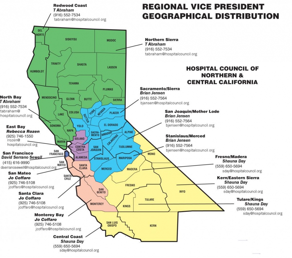 Rvp Geographic Distribution Map - Hospital Council - Northern And - Map Of Central California