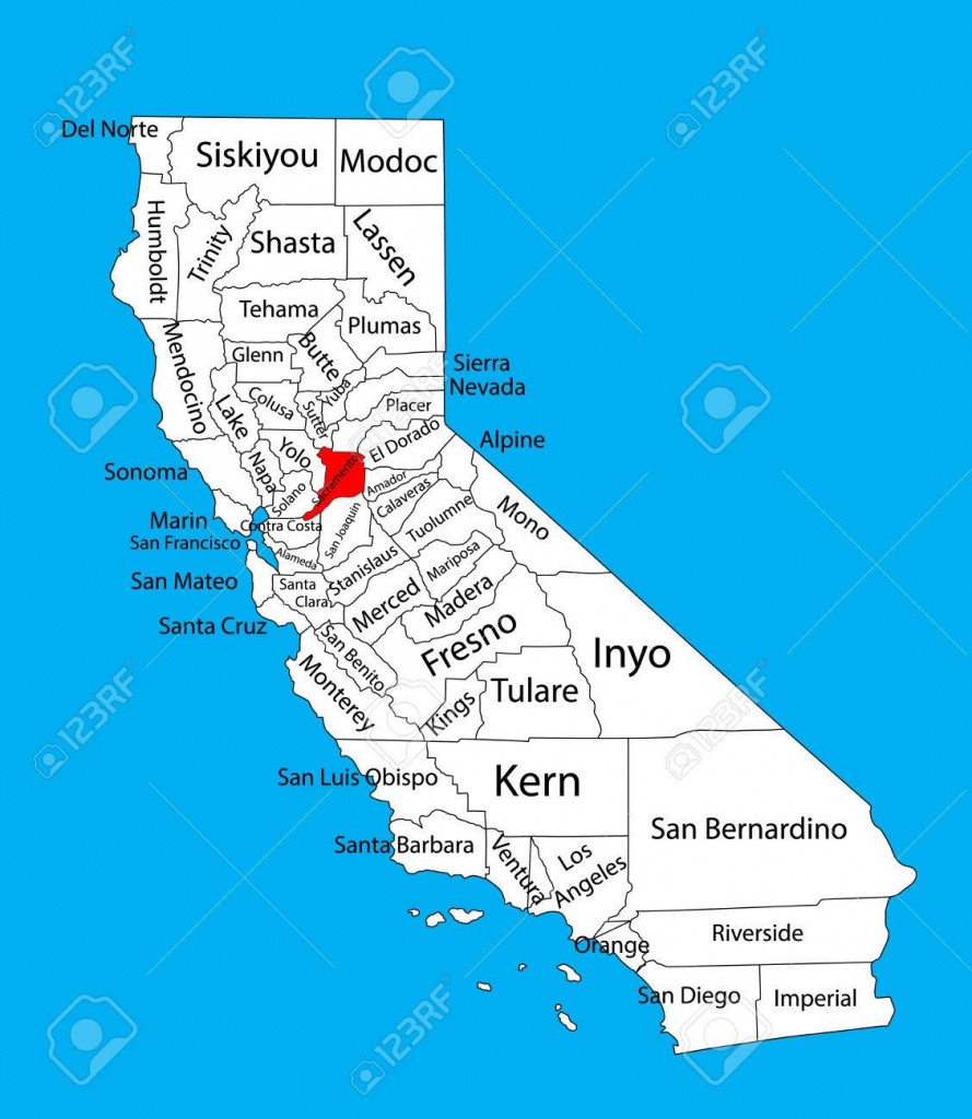 Sacramento County (California, United States Of America) Vector - Map Of Sacramento County California